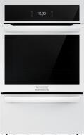 White 24-inch single gas wall oven with digital control and stainless steel handle from Wall Ovens and Appliances collections