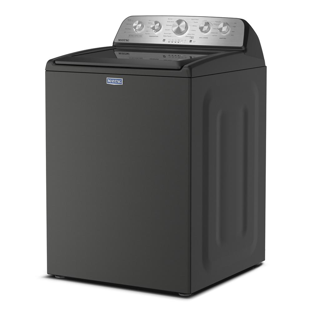Matte black top load washer with control panel and agitator from washers and top load washers collection