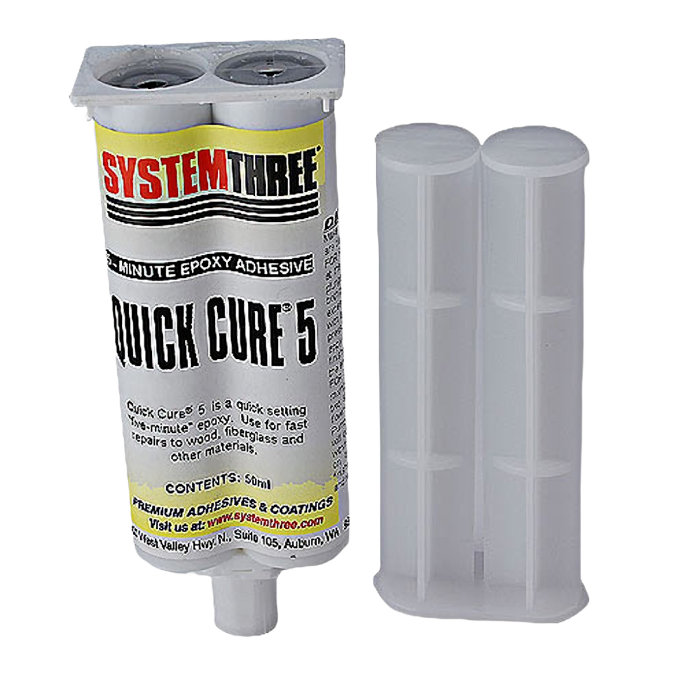 Clear dual-chamber syringe of quick-setting epoxy adhesive for wood and fiberglass repairs in Epoxy collection