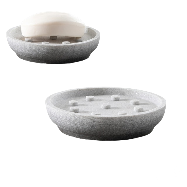 Greystone resin soap dish with raised nodules for drainage, ideal for bathroom storage and organization under $50 collection