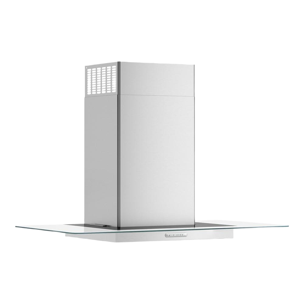 Stainless steel wall-mounted range hood with LED task lighting and grease filter in Over the Range Hoods collection