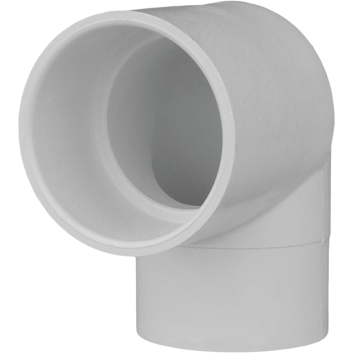 White PVC 90-degree street elbow fitting for plumbing in pipes and fittings collection under home improvement tools