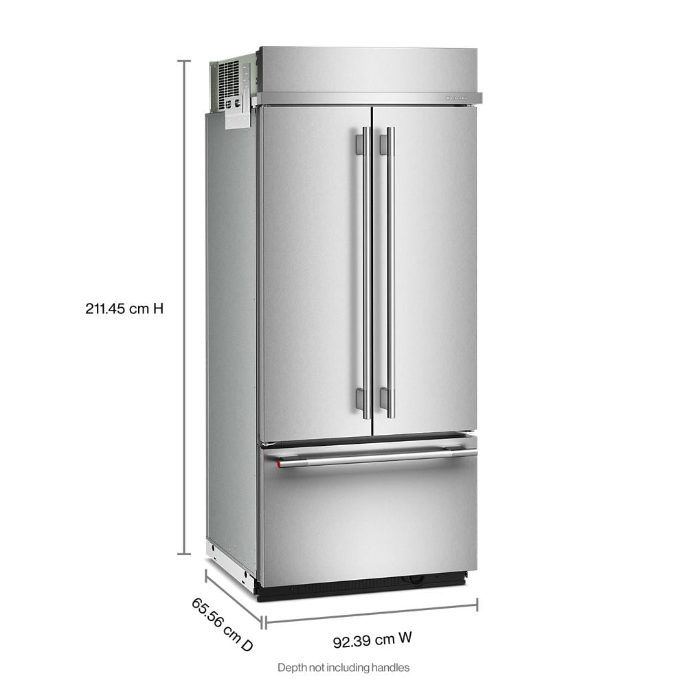 20.8 Cu. Ft. 36" Built-In French Door Bottom Mount Refrigerator with Platinum Interior