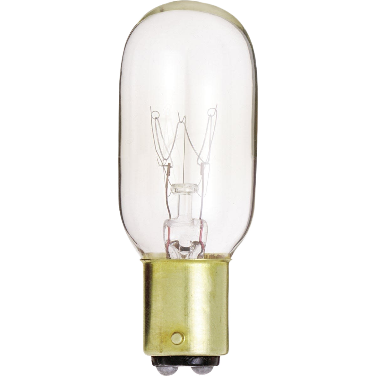 Clear incandescent light bulb with brass bayonet base for lighting and electrical home improvement needs
