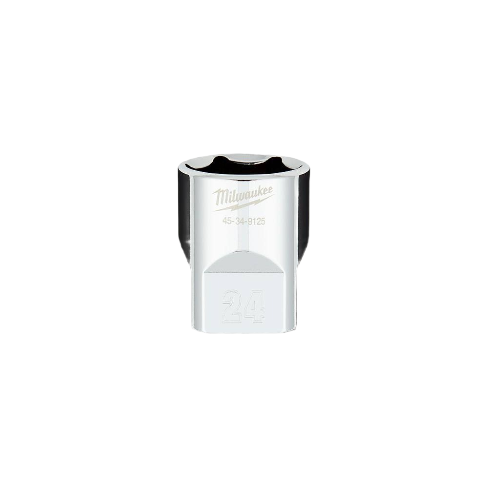 24-mm polished chrome socket with FOUR FLAT™ sides for secure grip in tools and home improvement tasks