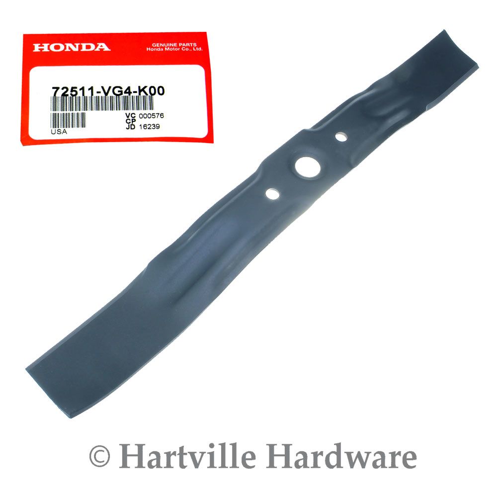 Black rotary mower blade with central mounting holes and genuine Honda label for home improvement tools collection