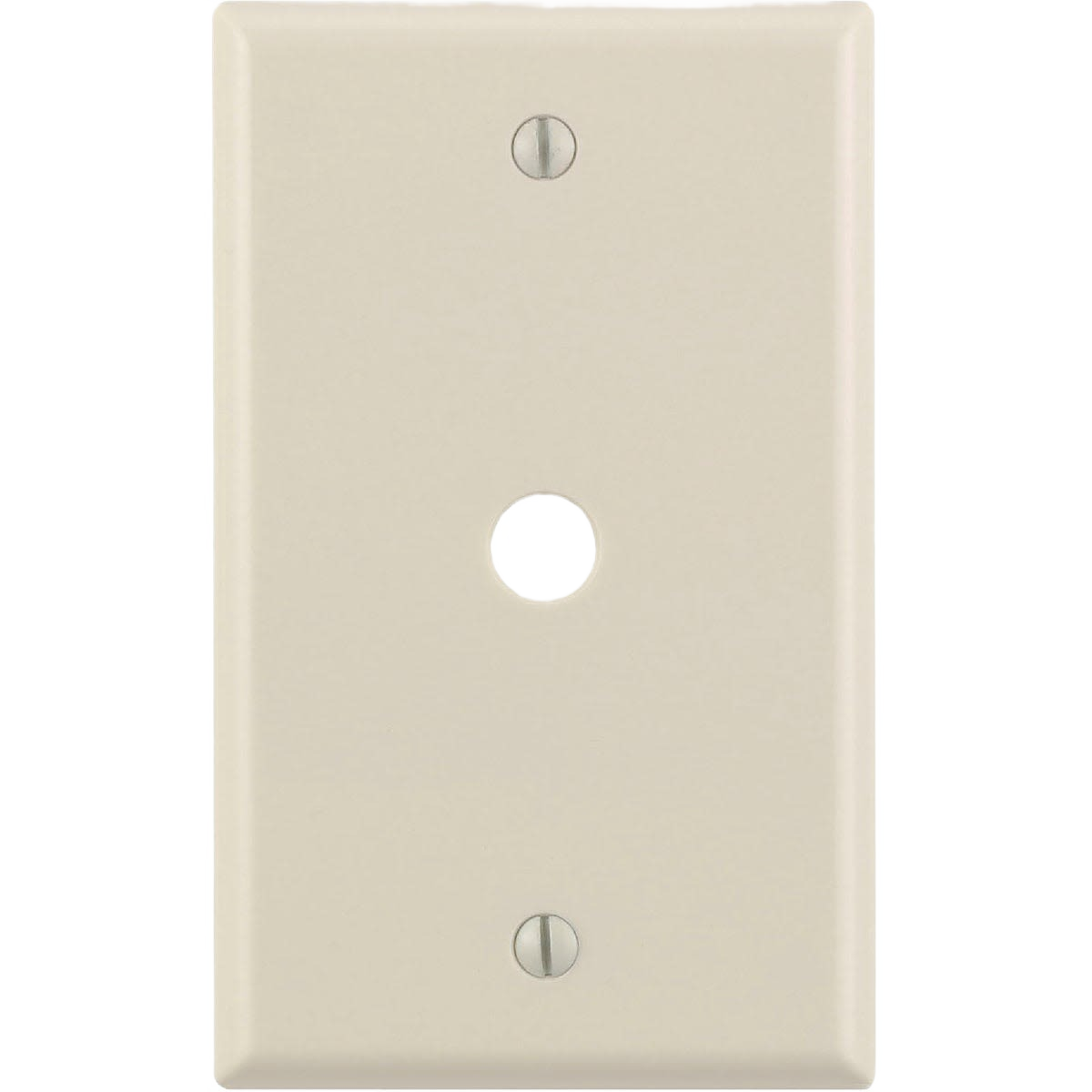 Light almond single-gang wall plate designed for telephone or cable connections in home improvement projects