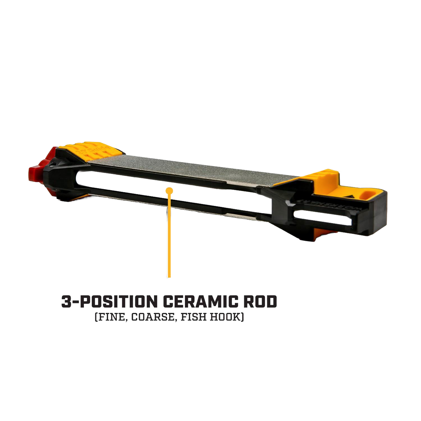 Compact sharpening tool with ceramic sharpening surface and adjustable guide for woodworking and kitchen gadgets tasks