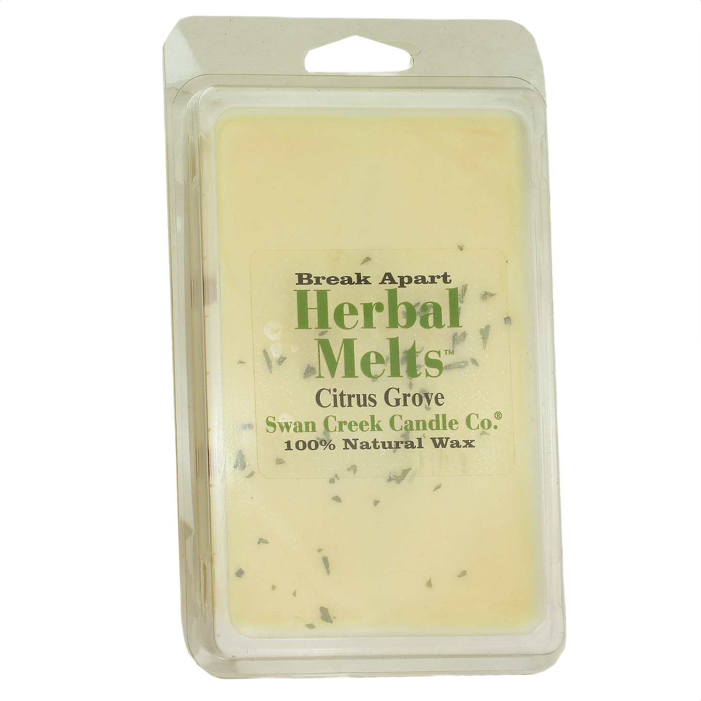 Package of citrus-scented herbal wax melts with natural ingredients in home accents and decor collections