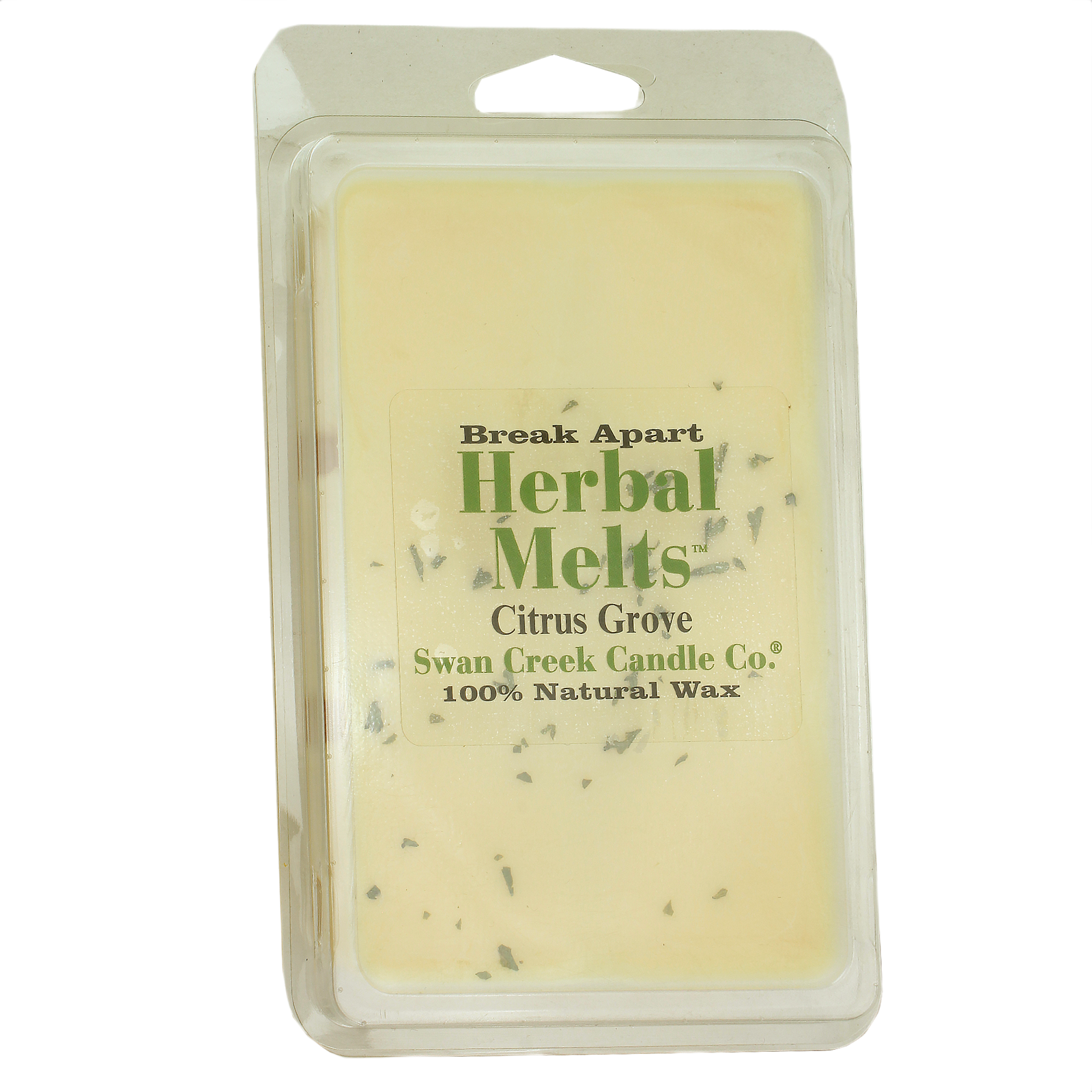 Package of citrus-scented herbal wax melts with natural ingredients in home accents and decor collections