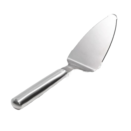 Stainless steel pie server with solid handle designed for easy serving and slicing in kitchen use.