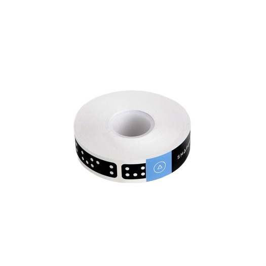 Roll of Shaper Tools measuring tape with black and white markings for precise layout in home improvement projects