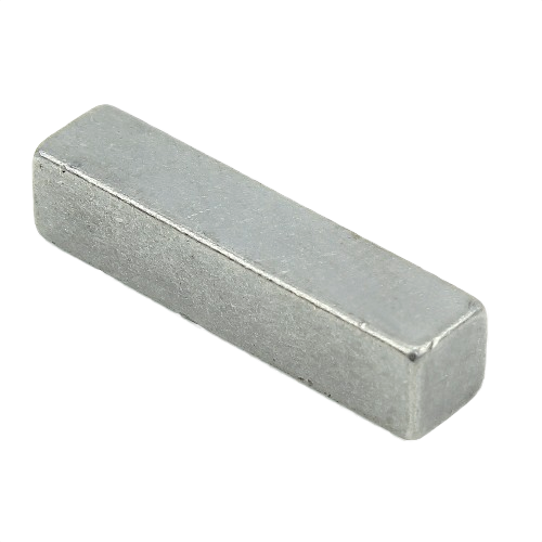 Metal shaft key with rectangular shape designed for mechanical and home improvement applications