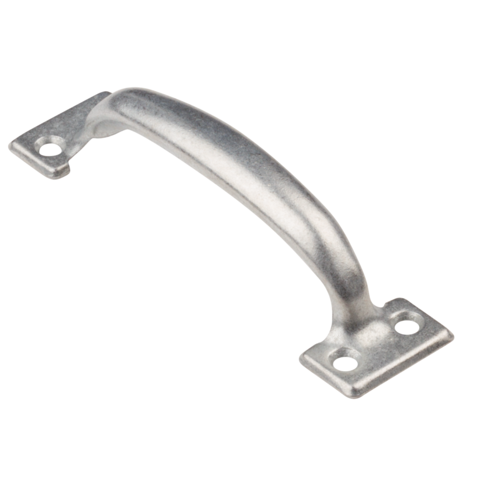 Galvanized steel utility door pull with mounting holes for versatile use in hardware and furniture accessory collections under $50