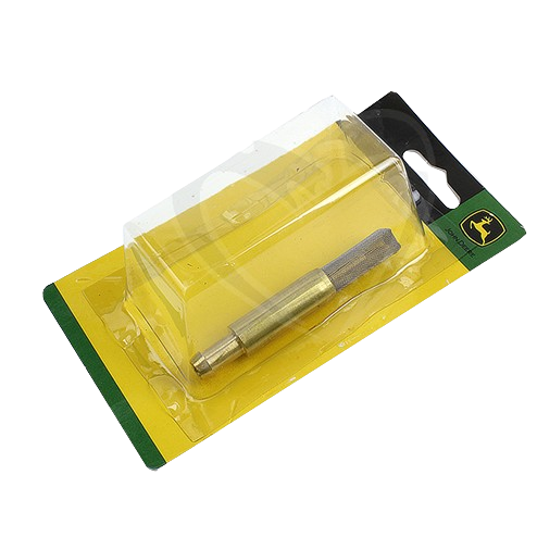 Brass metal screen replacement part in sealed yellow and green retail packaging for tools and home improvement use