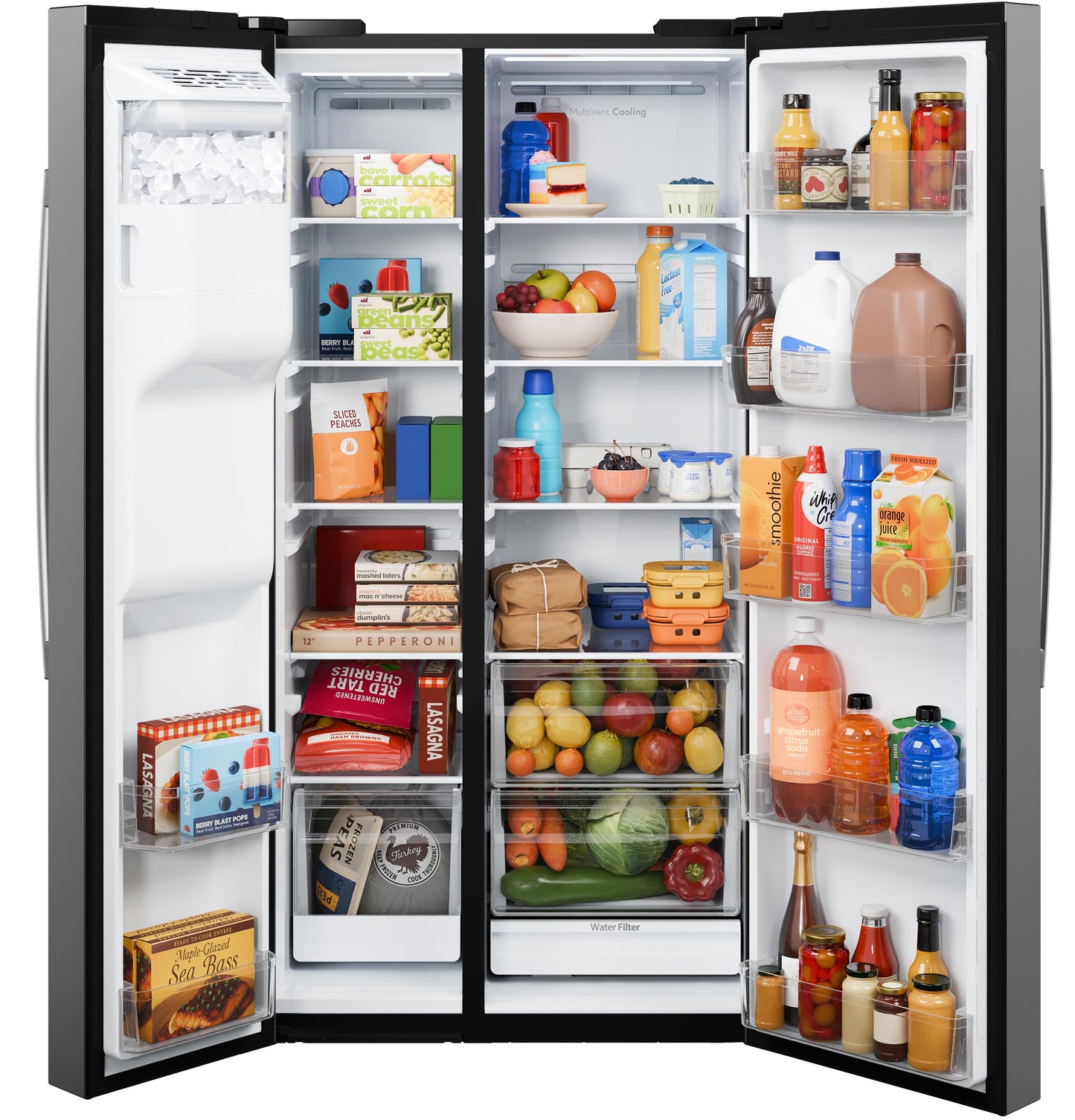 GE® 27.9 Cu. Ft. Side-By-Side Refrigerator with Extra Tall Dispenser and In-Door Icemaker