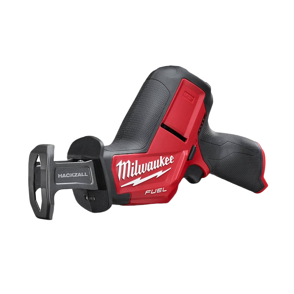 Compact cordless reciprocating saw in red and black with ergonomic grip designed for tools and home improvement tasks