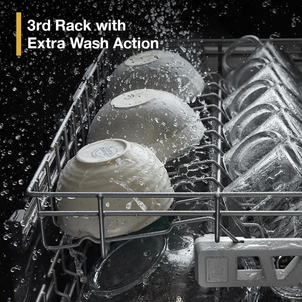 Eco Series Quiet Dishwasher with a washing 3rd Rack & Water Repellent Silverware Basket