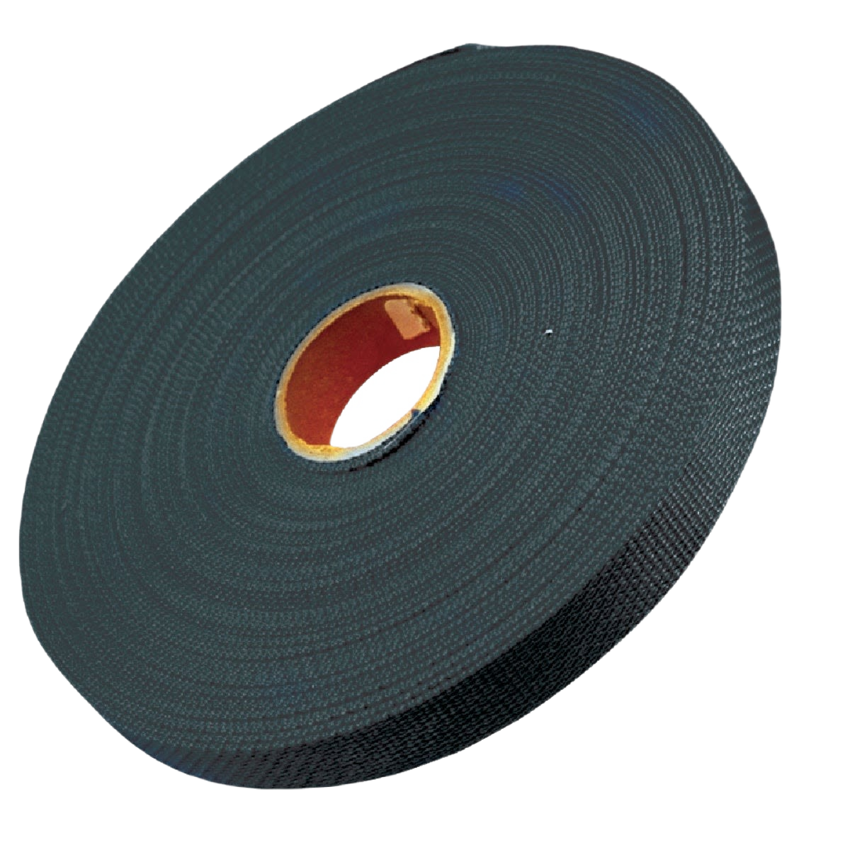 Black polypropylene roll of light-duty strapping for durable, moisture-resistant home improvement tasks in Hardware collection