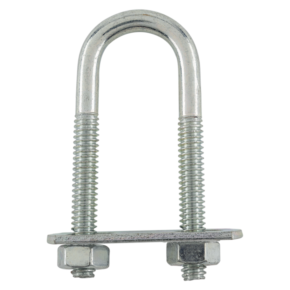 Zinc round U bolt with threaded ends and nuts for secure fastening in hardware and fasteners under $50 collection