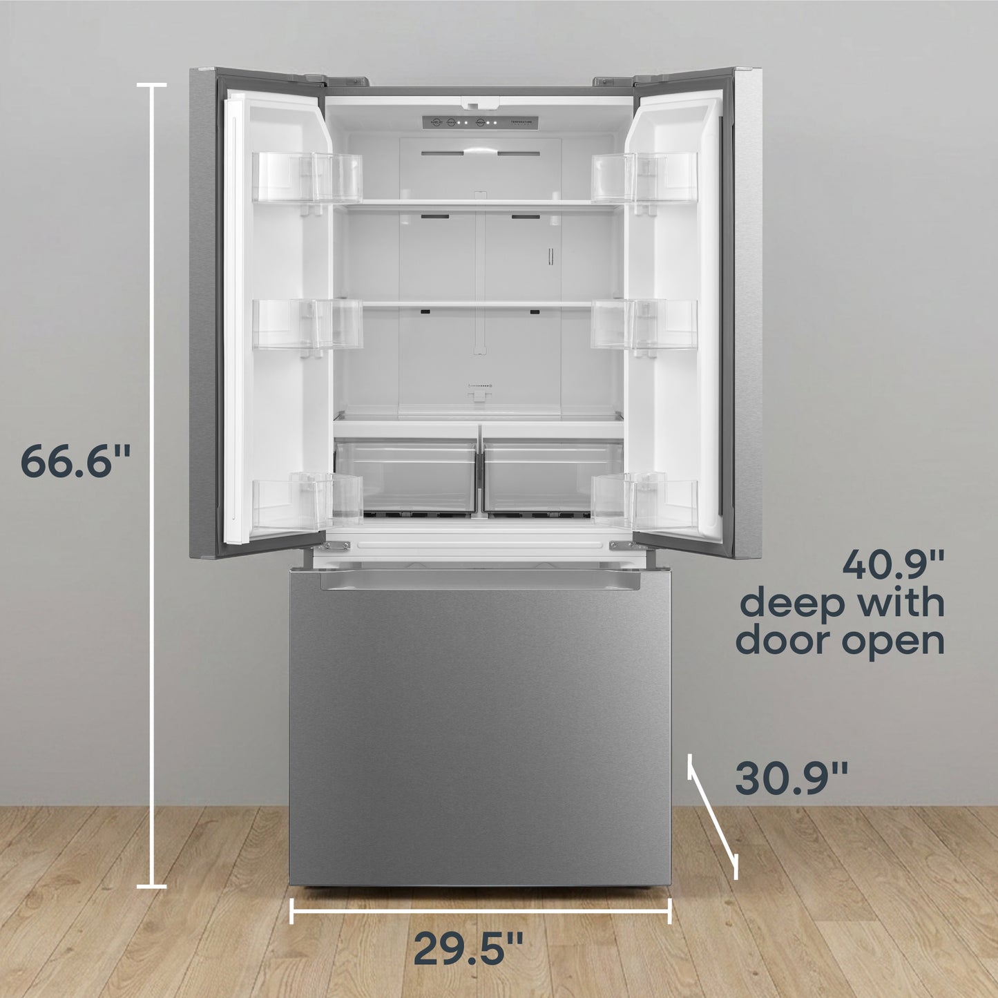 Element Electronics 18.4 cu. ft. French Door Refrigerator - Stainless Steel, ENERGY STAR (ERFD19CGCS)
