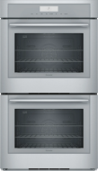 Stainless steel 30-inch double wall oven with full access racks and multi-mode convection in Thermador appliances collection