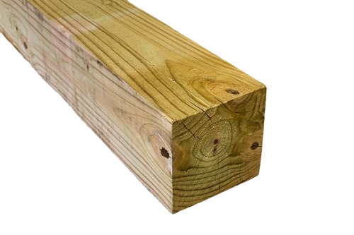 Close-up view of treated lumber with visible wood grain and natural knots for home improvement projects