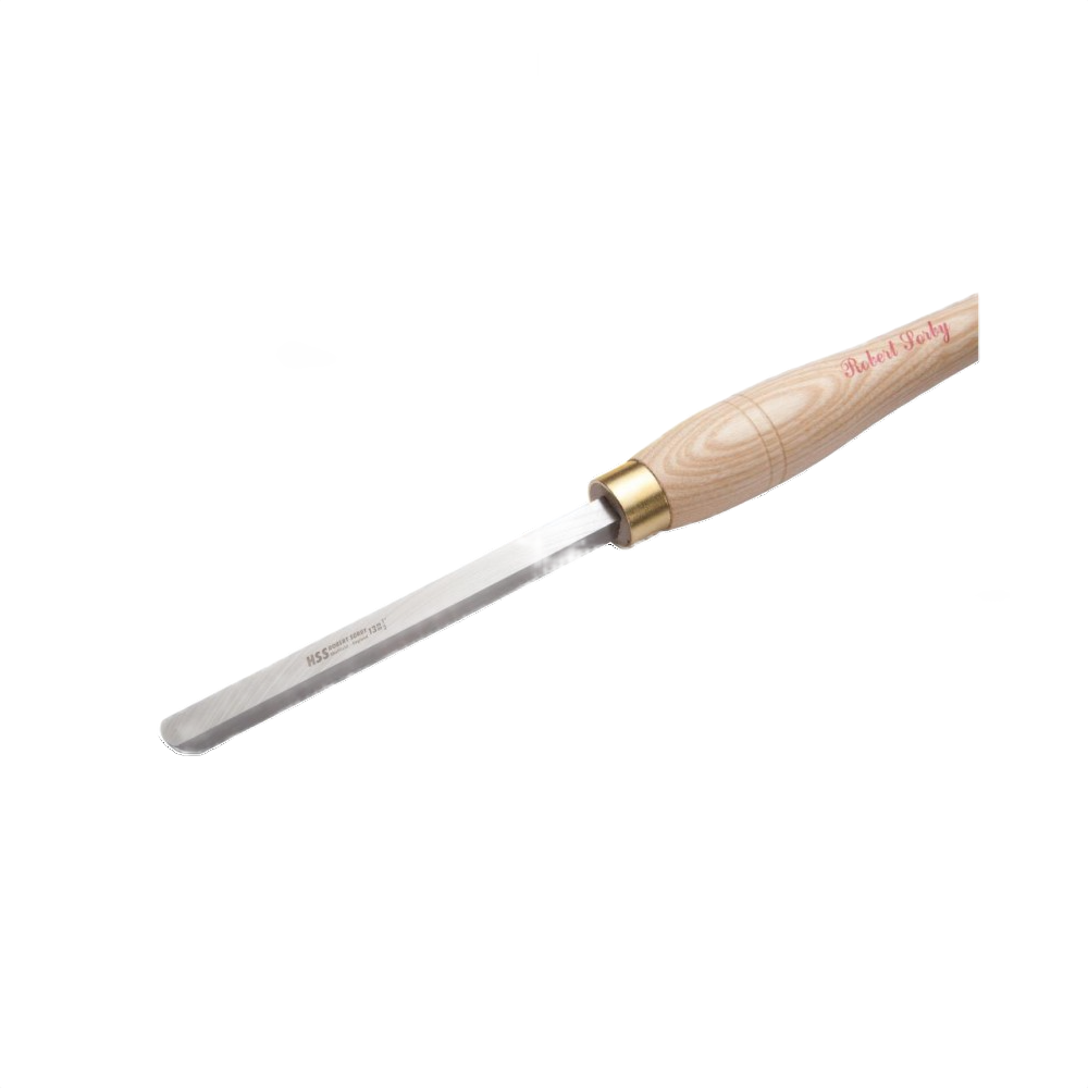 Wood-handled round nose scraper with high-speed steel blade for precision woodworking and home improvement tasks