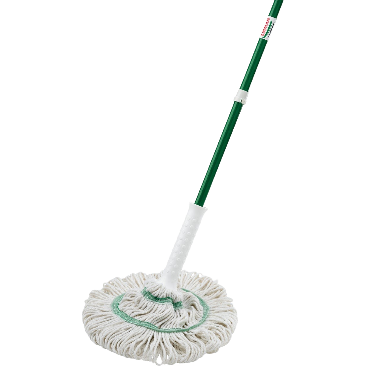 Cotton twist mop with durable green handle for cleaning tools and floor care in home improvement collections under $50