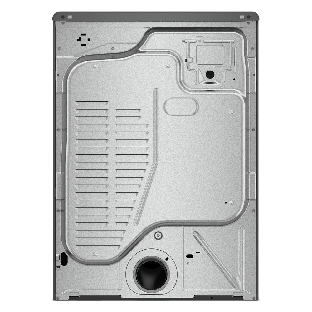 Back panel view of smart front load electric dryer showcasing internal vent and structural design for appliances category
