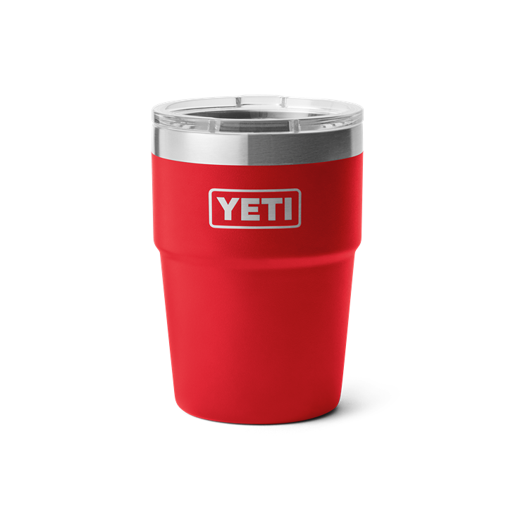 Red insulated stackable cup with clear lid and stainless steel rim from Drinkware and Kitchen & Kitchenware collections