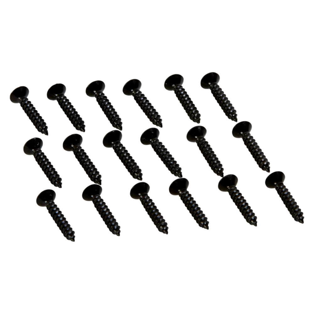 Set of 18 black Phillips flat head wood screws for home improvement and fastening hardware projects under $50
