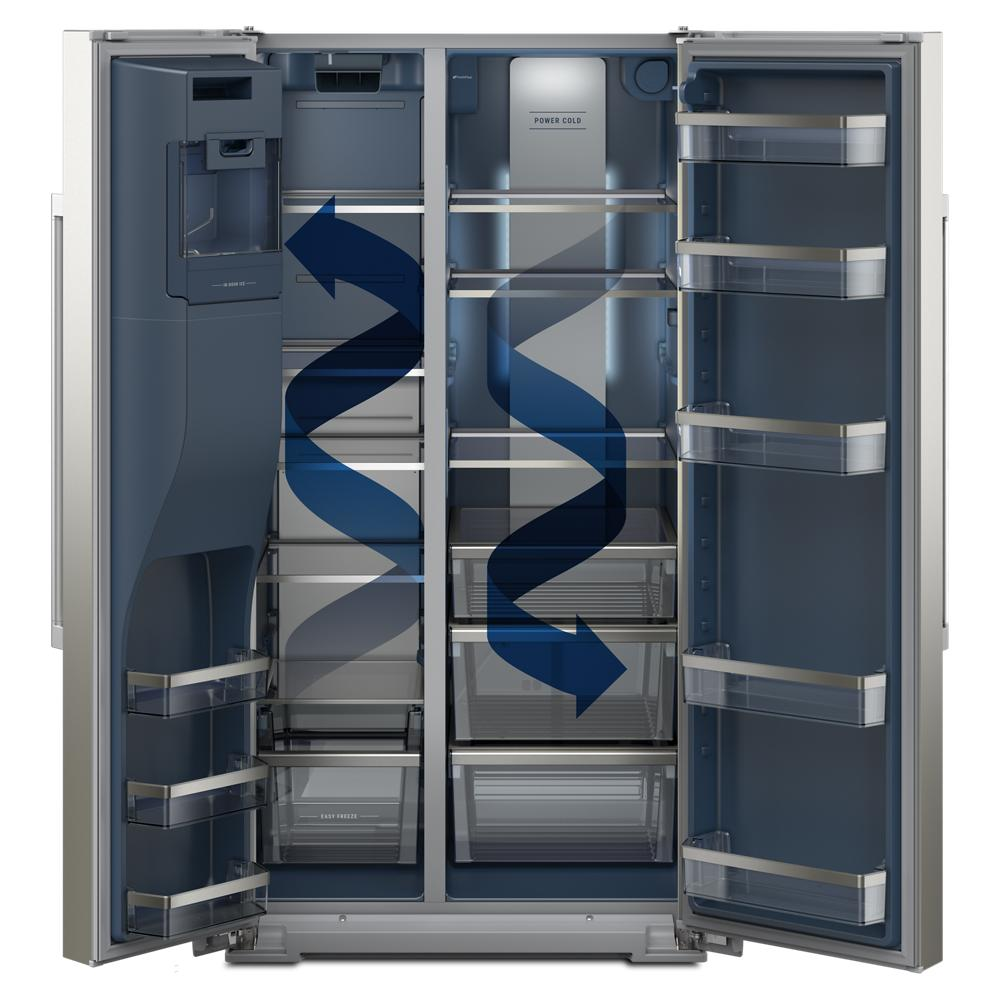 36-inch Wide Full-Depth Side-by-Side Refrigerator with Arctic Blue Interior - 28.7 Cu. Ft.