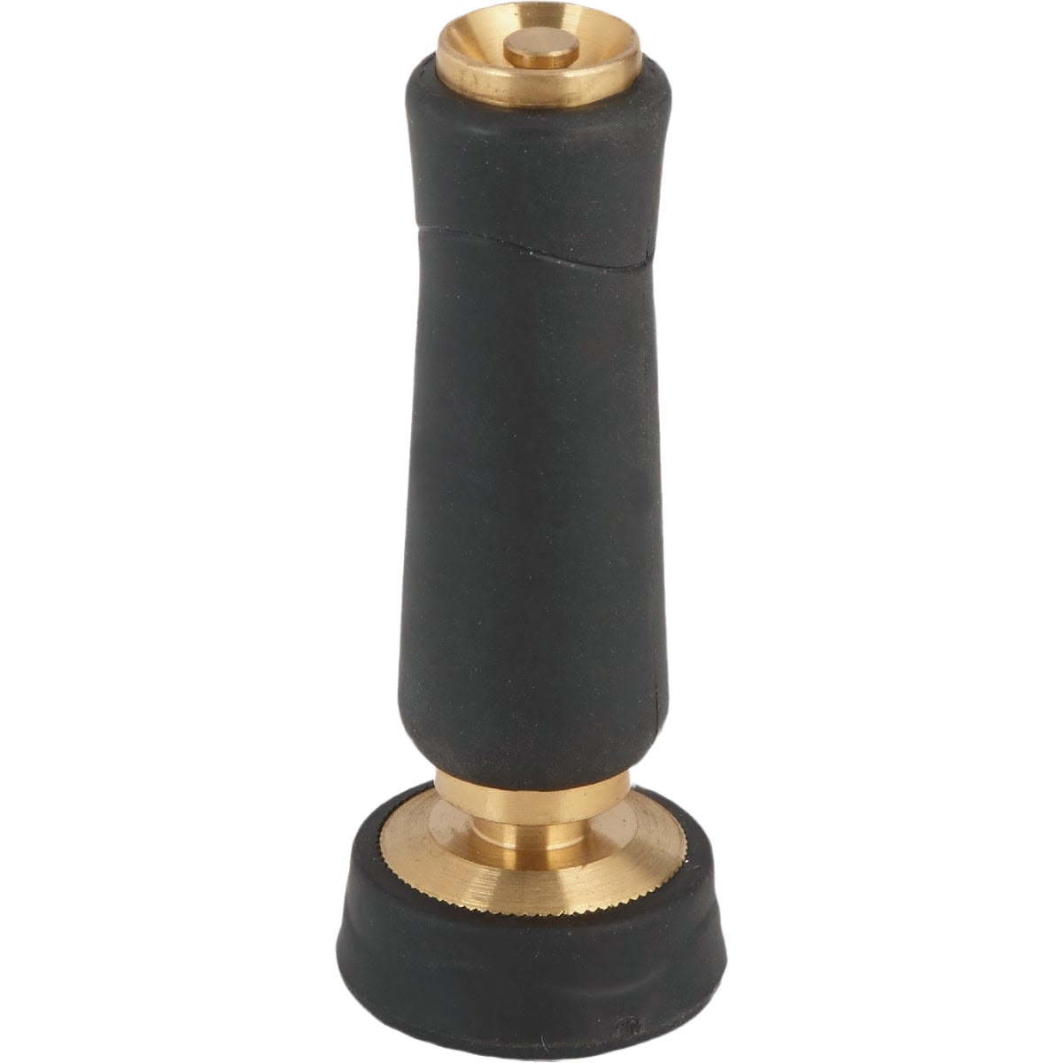 Brass twist garden nozzle with black rubber overmold grip for watering and irrigation tools under $50 collections