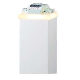 Frosted white LED post cap light designed to fit 4x4 posts for outdoor home improvement lighting