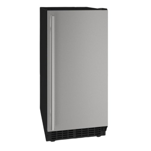 15-inch stainless steel built-in ice machine with reversible hinge for kitchen appliances and home improvement collections