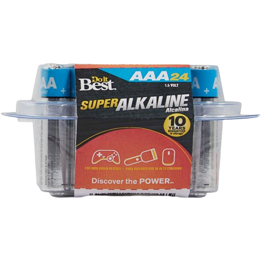 Pack of 24 Do it Best AAA super alkaline batteries for household, electrical, and under $50 collections