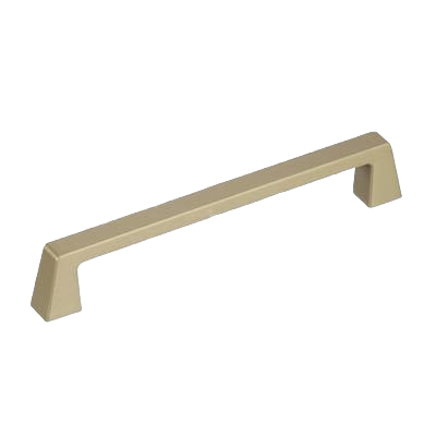 Golden champagne cabinet pull with a sleek modern design for home improvement and tools use