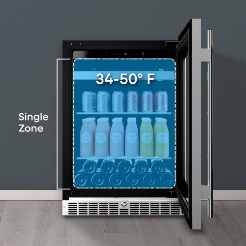 Cellara by Element 24 in., 7 Bottle and 115 Can Single Zone Wine and Beverage Cooler - EBS24BES