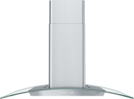Curved Glass Chimney Island Hood 36"  600 CFM 3 Speed ACT