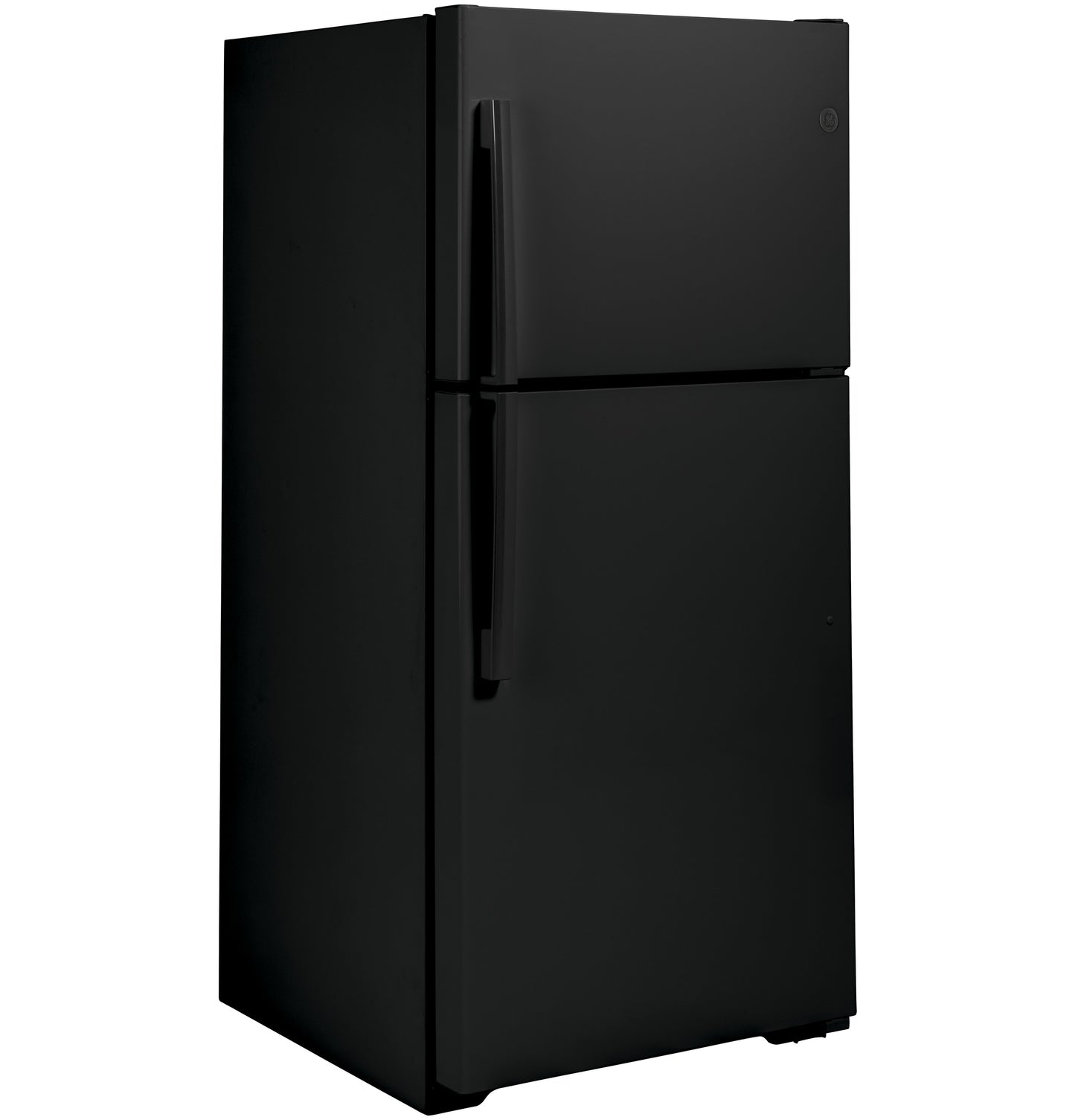 Garage-ready black top-freezer refrigerator with vertical handles in refrigerators and kitchen appliances collection