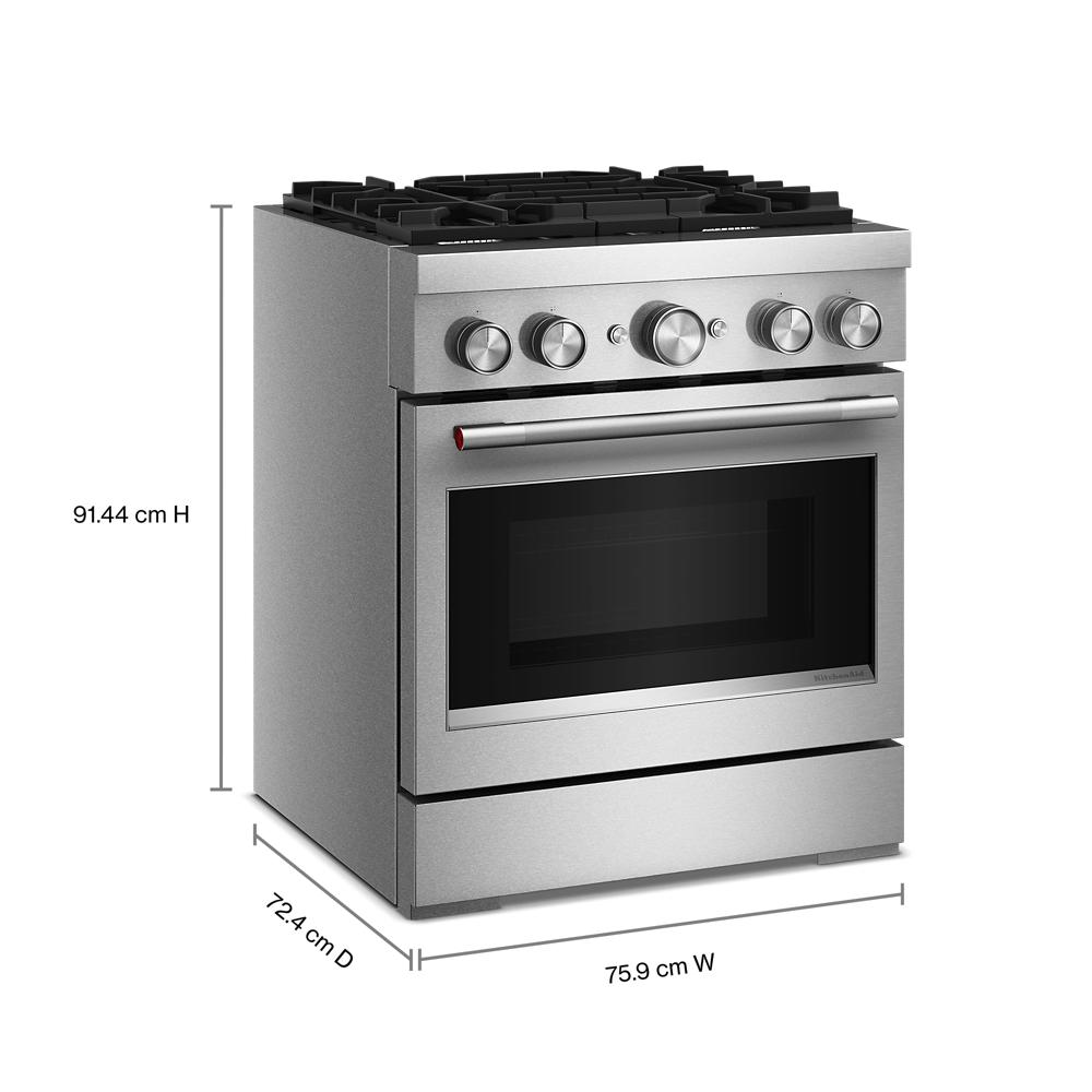30-Inch 4 Burner Commercial-Style Dual Fuel Range with No Preheat Air Fry Mode