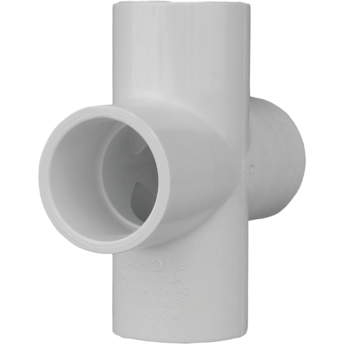 White Schedule 40 slip PVC cross pipe fitting for plumbing in under $50 category of pipes and fittings collection