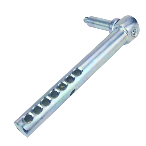Silver metal adjustable arm with multiple holes for John Deere mowing and cutting parts automotive use under $100 collection