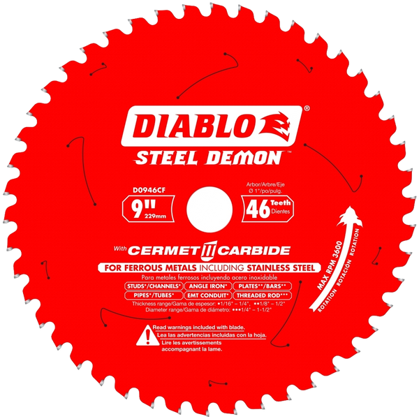 邦楽 cut EP Diablo 9-In. 46 Tooth Cermet II Metal Cutting Blade – Hartville