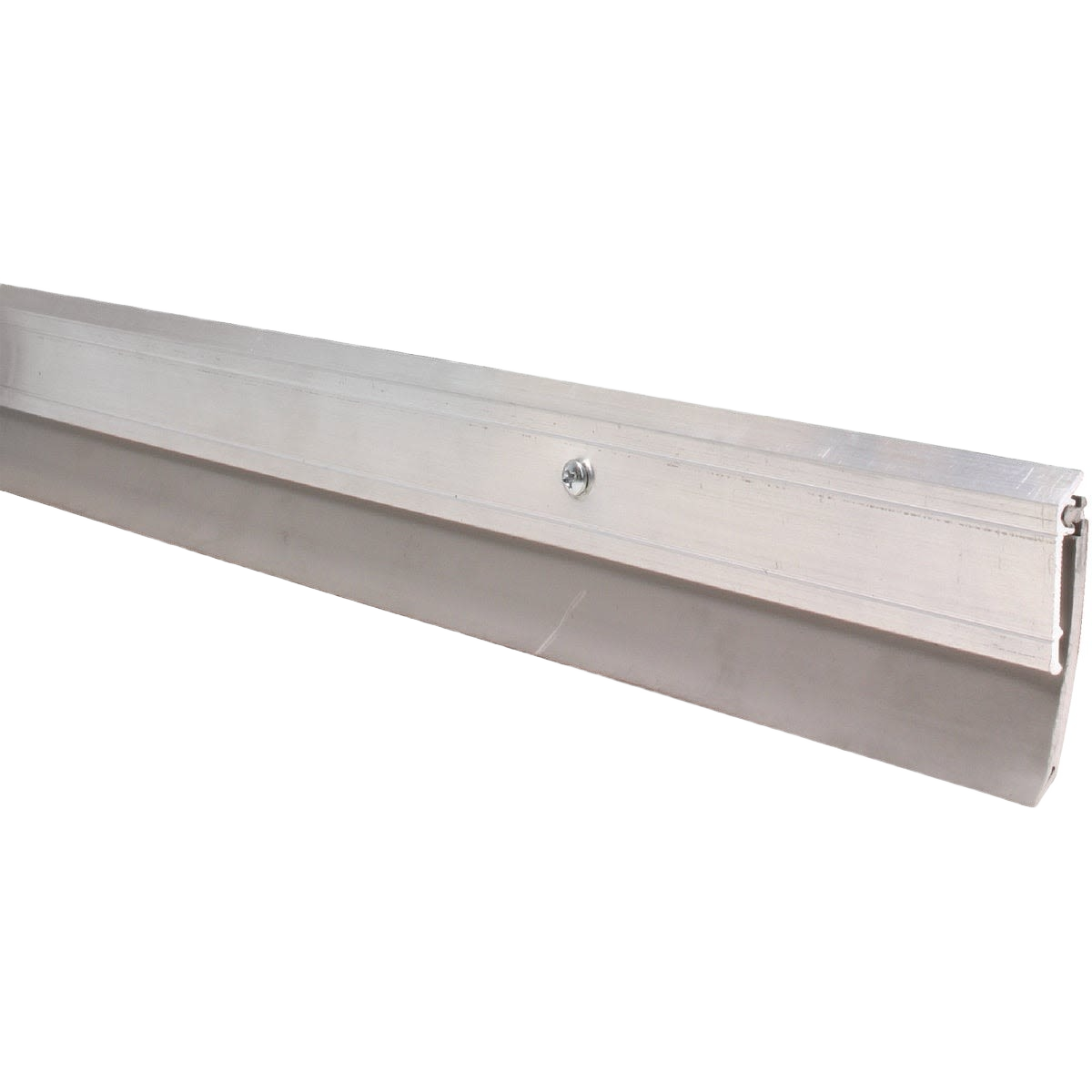 Silver heavy-duty aluminum and vinyl door sweep with adjustable weather seal for home improvement projects