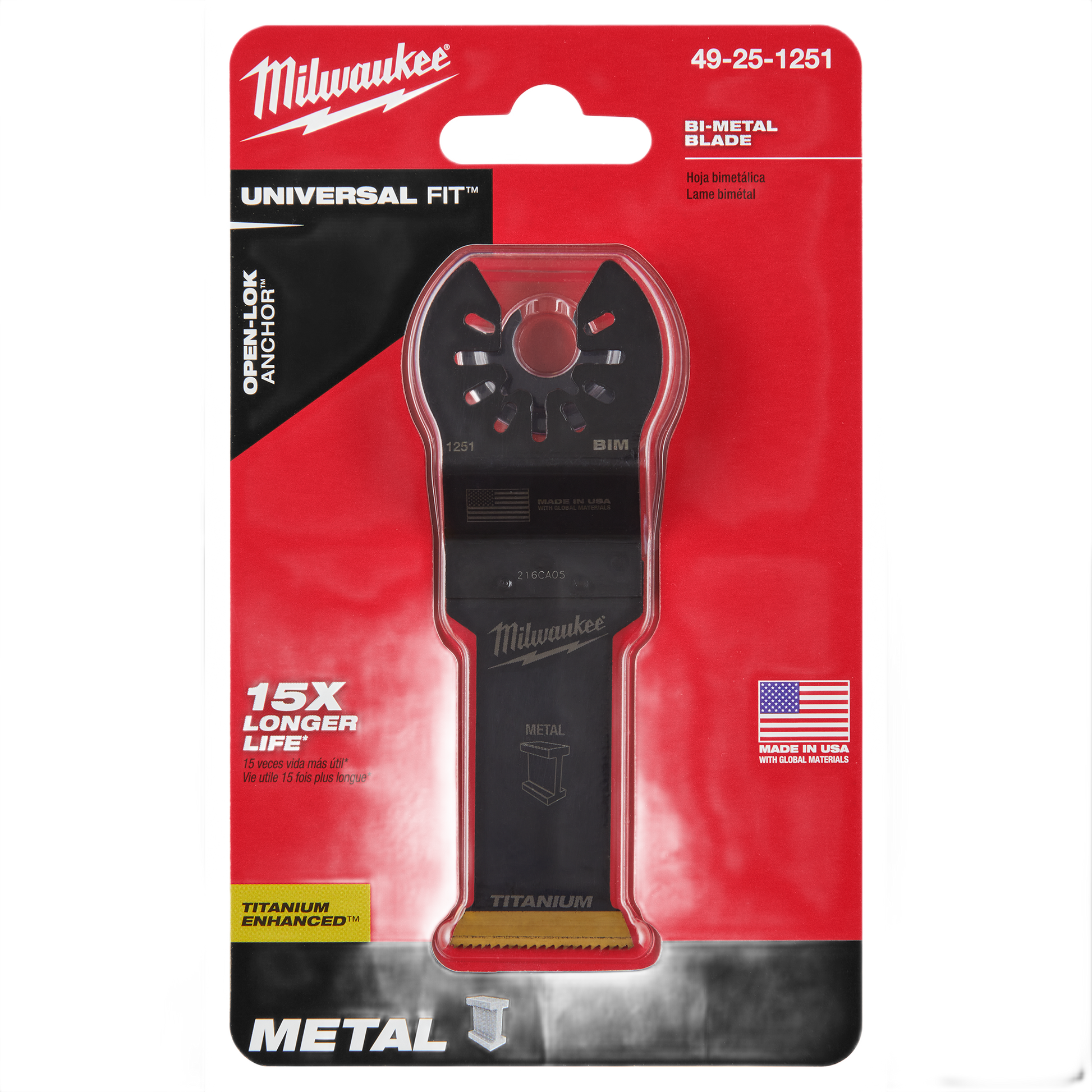 Milwaukee titanium enhanced bi-metal blade in red and black packaging for woodworking tool accessories under $50
