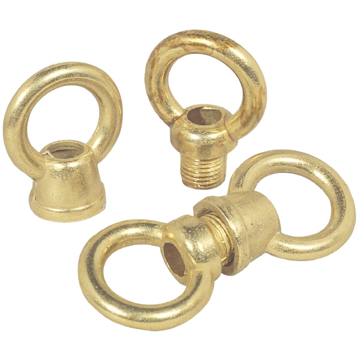 Two sets of brass loops with male and female tapped connections for electrical and lighting fixtures under $50 collections