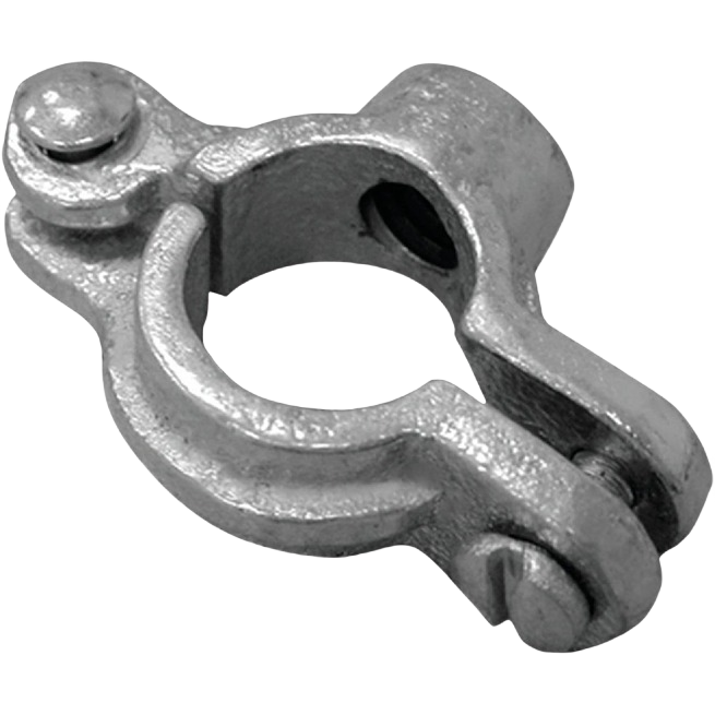 Zinc-plated split ring pipe hanger clamp in metal finish for plumbing accessories and home improvement projects under $50