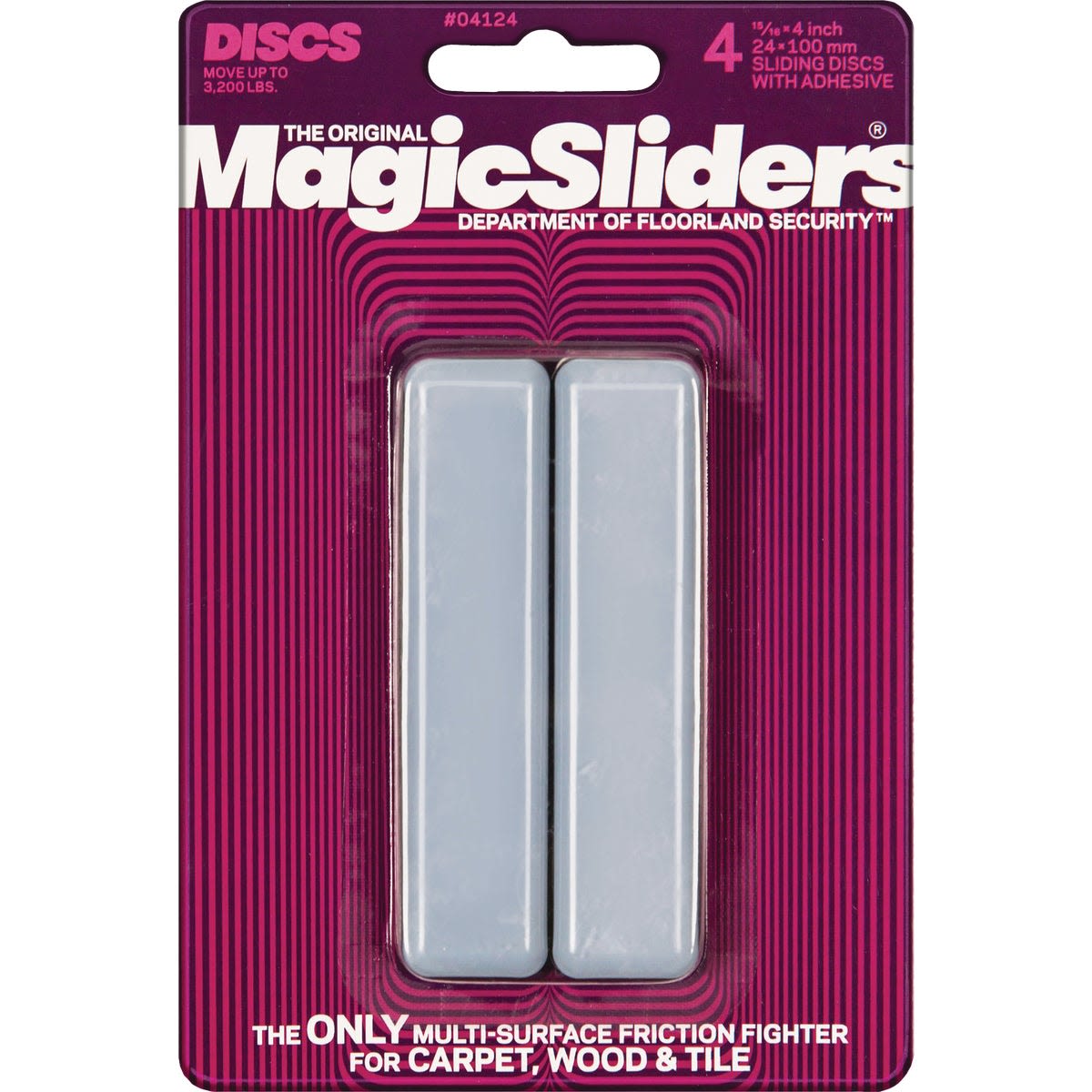 Self-adhesive rectangular furniture glides in gray for easy moving and floor protection, in hardware and furniture accessories collections
